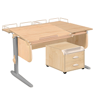 Письменный стол Дэми СУТ-25-04 120 см раздельный с тумбой и задними приставками